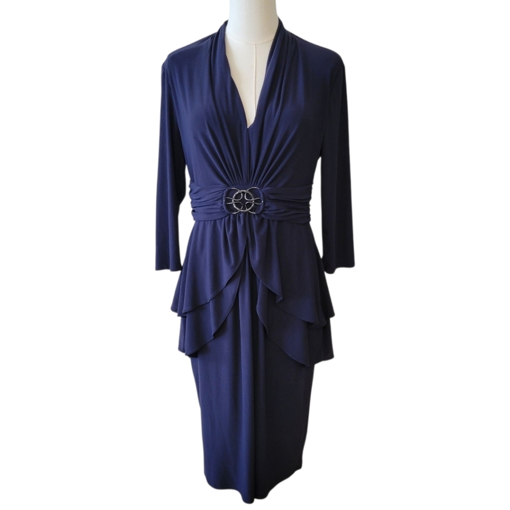Jones New York Purple Draped Jersey Knit Dress Size 10